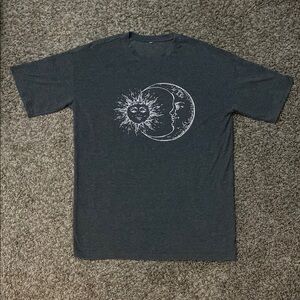 Gray Sun And Moon Graphic T-Shirt